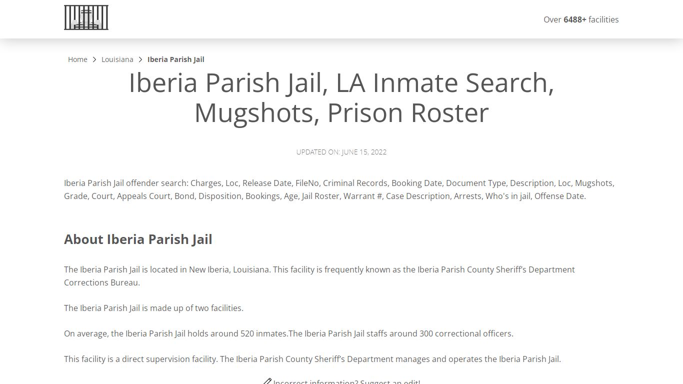 Iberia Parish Jail, LA Inmate Search, Mugshots, Prison Roster